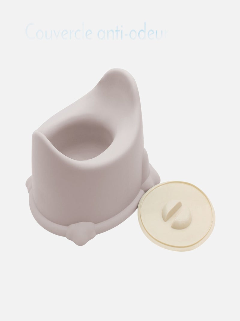 Lot de 2 pots de toilette pour bébé avec couvercle et poignée de transport - Monsieur Bébé Rose - Kiabi