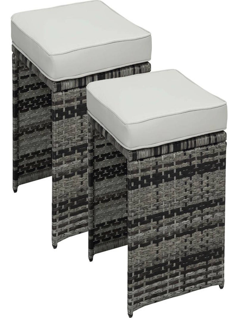Lot de 2 poufs Chicago - "Florida" - Gris Gris - Kiabi