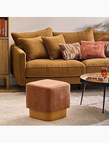 Lot de 2 poufs empilables en tissu DOKI