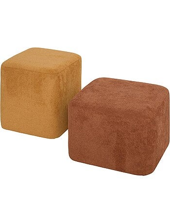 Lot de 2 poufs empilables en tissu DOKI