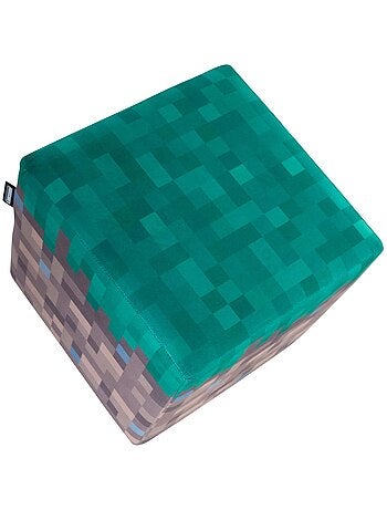 Lot de 2 poufs en velours - bloc d’herbe et cube TNT 'Roba' - Minecraft