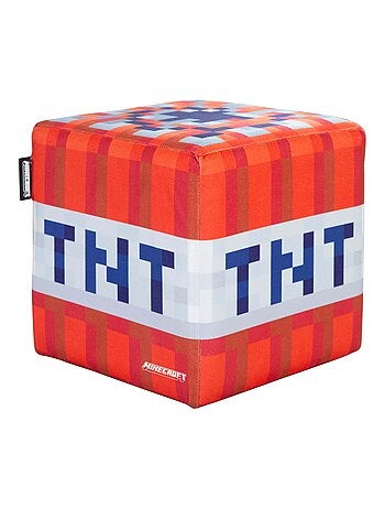 Lot de 2 poufs en velours - bloc d’herbe et cube TNT 'Roba' - Minecraft