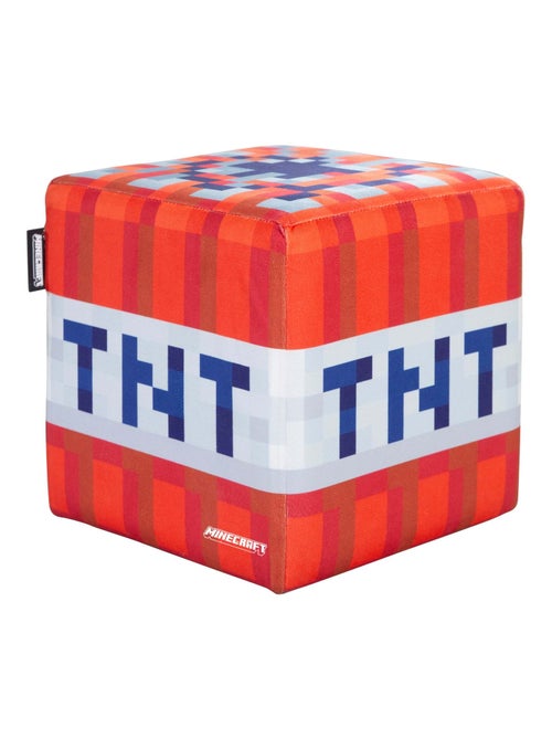 Lot de 2 poufs en velours bloc d'herbe et cube TNT 'Minecraft' ROBA - Kiabi
