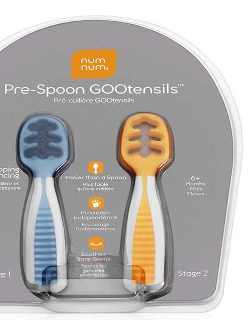 Lot de 2 pré-cuillères Bleu et orange Multicolore - Kiabi