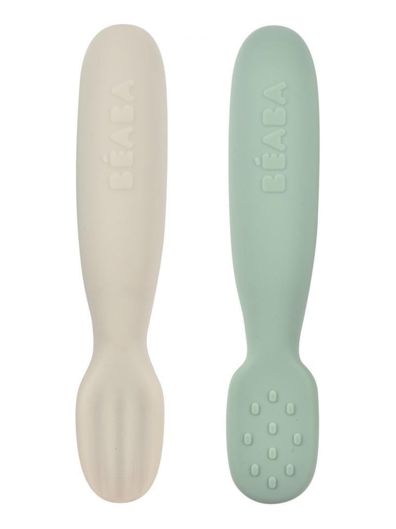 Lot de 2 pré-cuillères en silicone vert sauge Vert - Kiabi