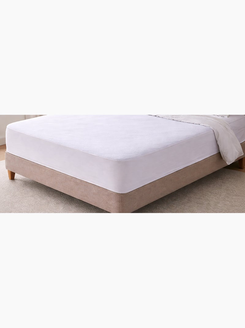 Lot de 2 Protège matelas, en coton, imperméable, bonnet 30 cm Blanc - Kiabi