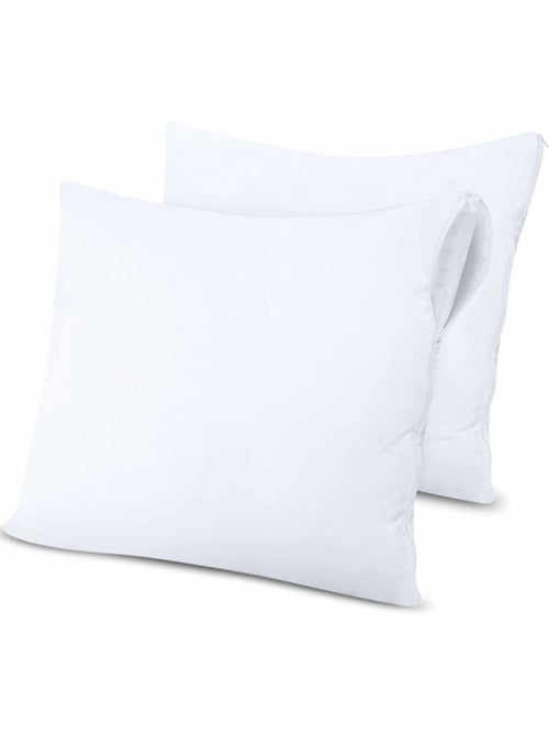 Lot de 2 protège oreillers — Éponge imperméable anti acariens zippé - Kiabi
