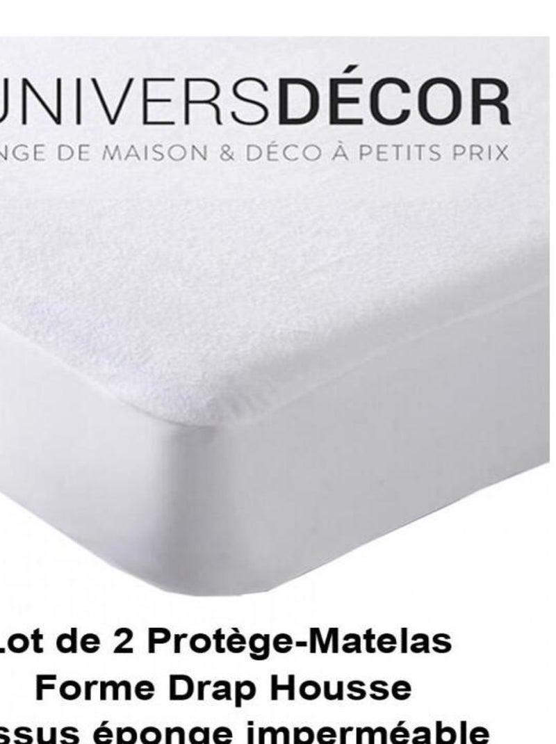 Lot De 2 Protèges Matelas Imperméable, Absorbant Et Anti-acariens 140 X 190 Cm Blanc - Kiabi