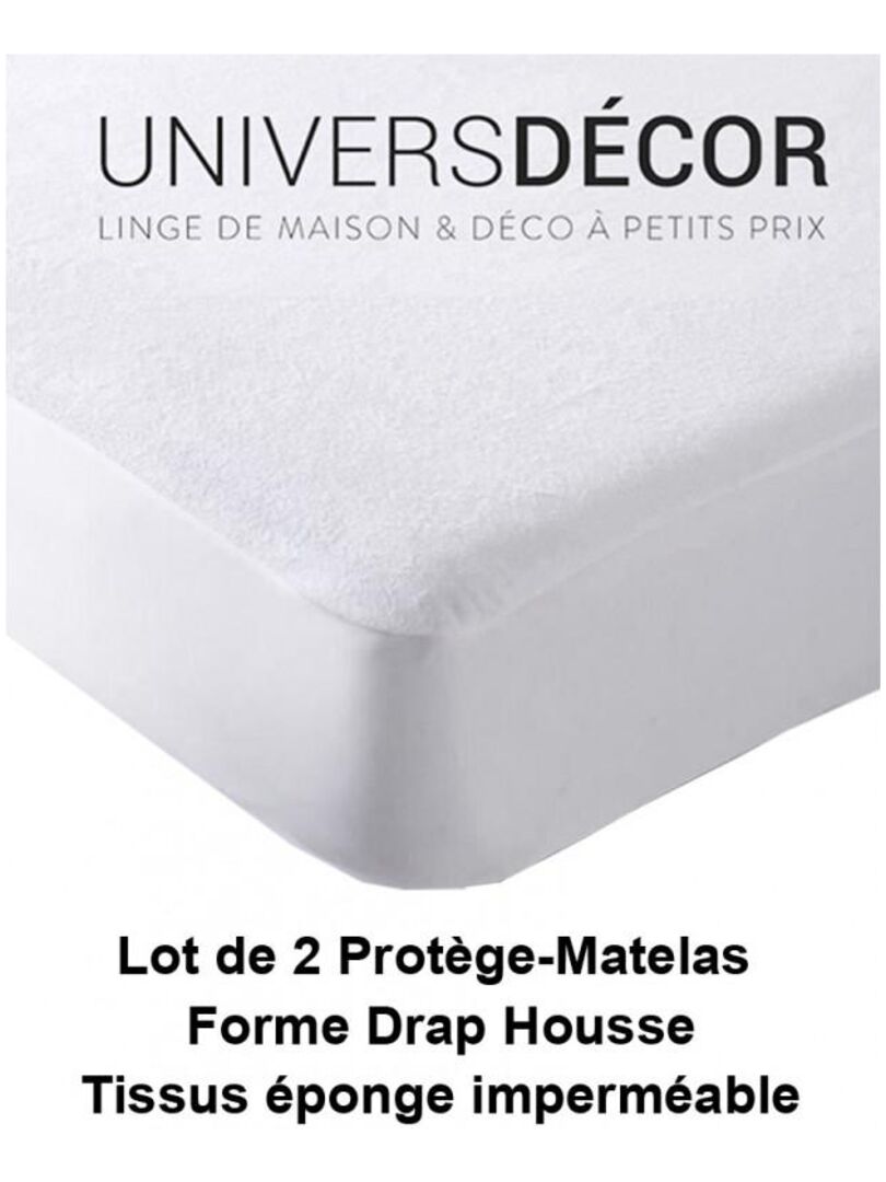 Lot De 2 Protèges Matelas Imperméable, Absorbant Et Anti-acariens 180 X 200  Cm King Size - Blanc - Kiabi - 24.90€