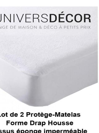 Lot De 2 Protèges Matelas Imperméable, Absorbant Et Anti-acariens 180 X 200 Cm King Size