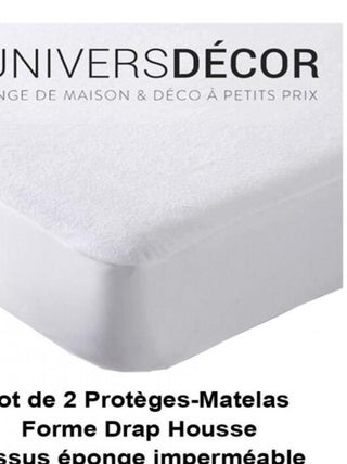 Lot De 2 Protèges Matelas Imperméable, Absorbant Et Anti-acariens 90 X 190 Cm