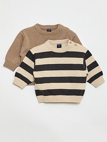 Lot de 2 pull en maille compacte