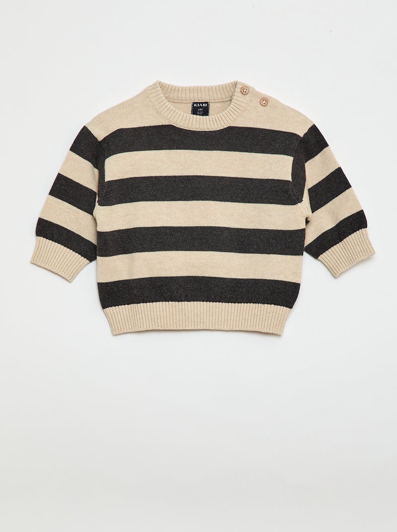 Lot de 2 pull en maille compacte Beige - Kiabi
