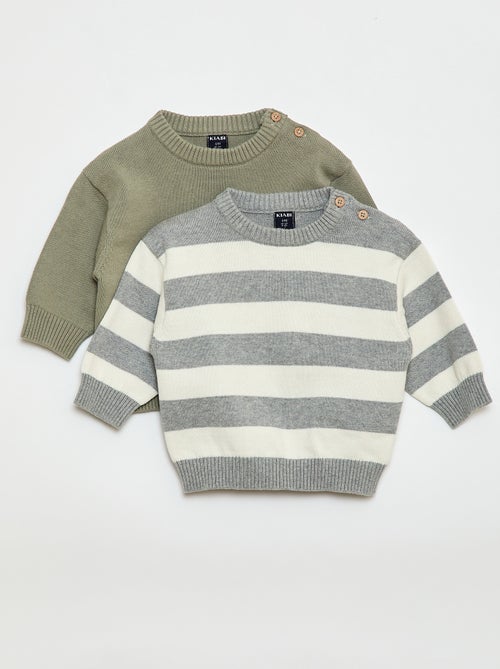 Lot de 2 pull en maille compacte - Kiabi