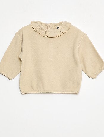 Lot de 2 pulls en maille avec col fantaisie