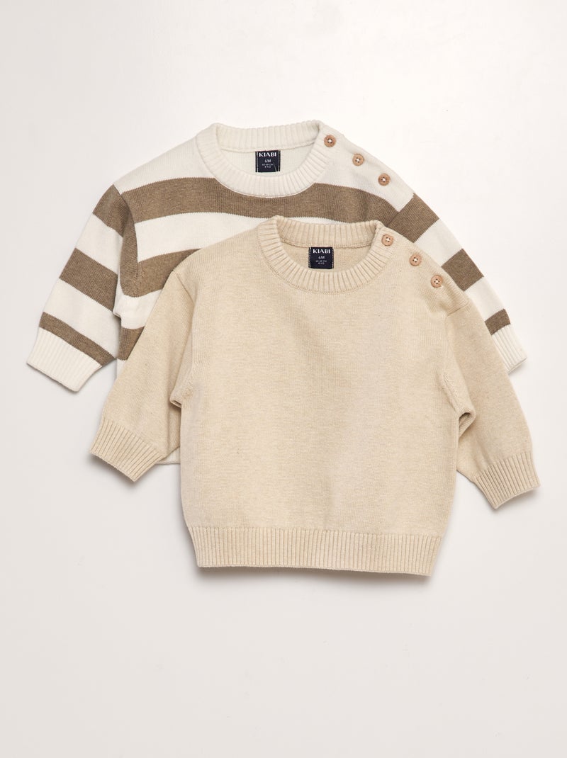 Lot de 2 pulls en maille Marron - Kiabi