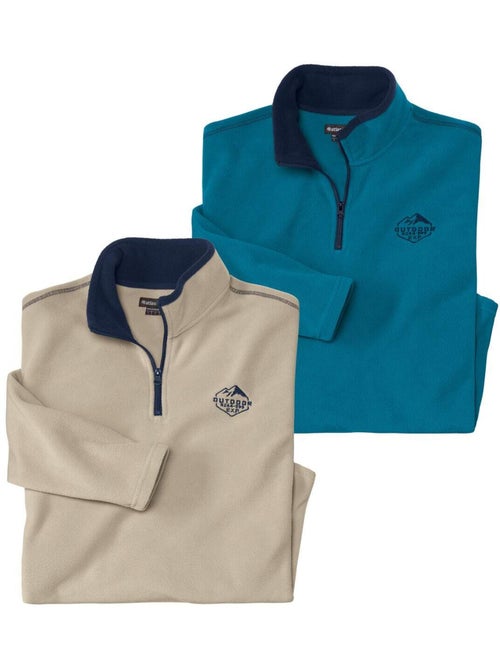 Lot de 2 Pulls Micropolaire Outdoor   - ATLAS FOR MEN - Kiabi