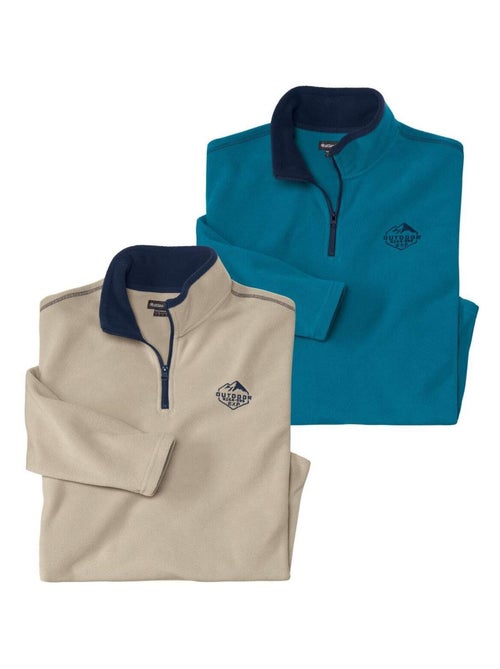 Lot de 2 Pulls Micropolaire Outdoor   - ATLAS FOR MEN - Kiabi