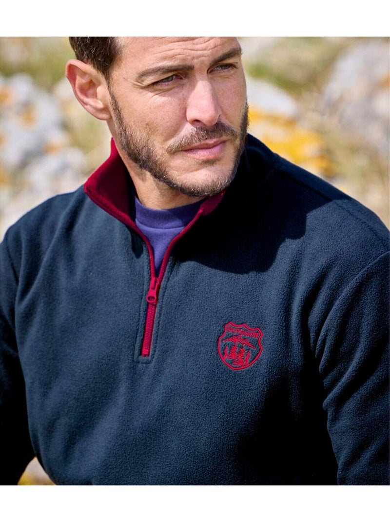 Lot de 2 Pulls Micropolaire Outdoor   - ATLAS FOR MEN Bleu Bordeaux - Kiabi
