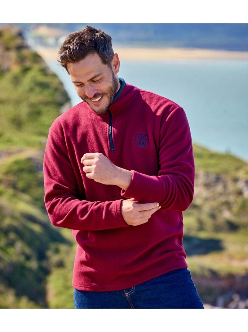 Lot de 2 Pulls Micropolaire Outdoor   - ATLAS FOR MEN Bleu Bordeaux - Kiabi