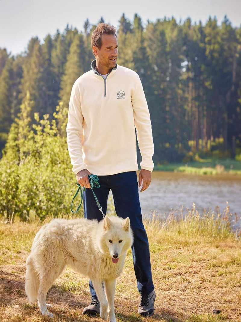 Lot de 2 Pulls Micropolaires Sport Mountain  - ATLAS FOR MEN Blanc Violet - Kiabi