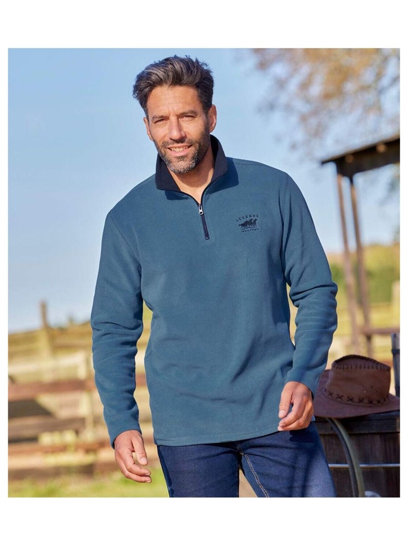 Lot de 2 Pulls Micropolaires West Légend  - ATLAS FOR MEN Bleu Bleu - Kiabi