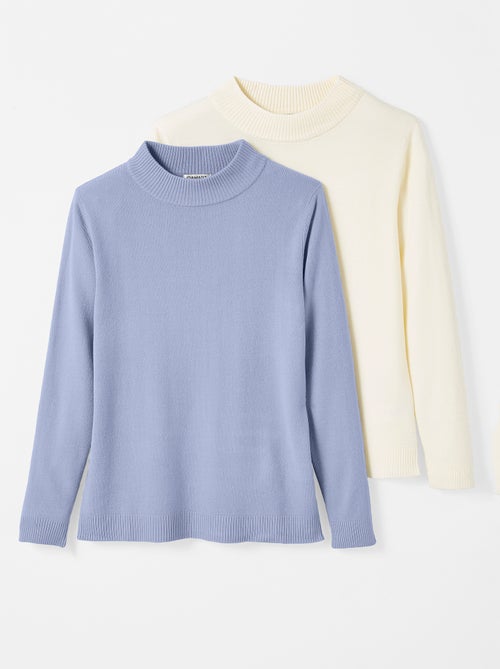 Lot de 2 pulls toucher doux col montant - Damart - Kiabi
