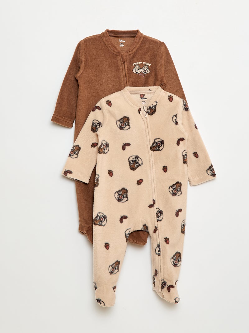 Lot de 2 pyjama en polaire 'Stitch' - 2 pièces Beige - Kiabi