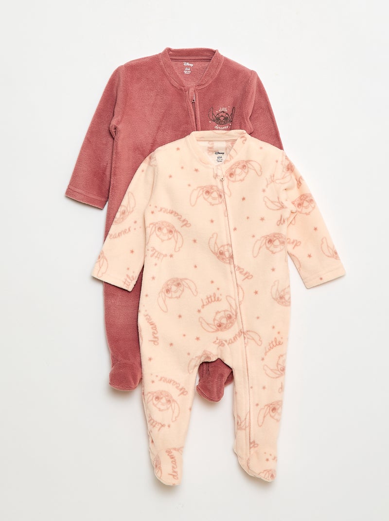 Lot de 2 pyjama en polaire 'Stitch' - 2 pièces Rose - Kiabi