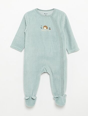 Lot de 2 pyjama en velours avec pieds