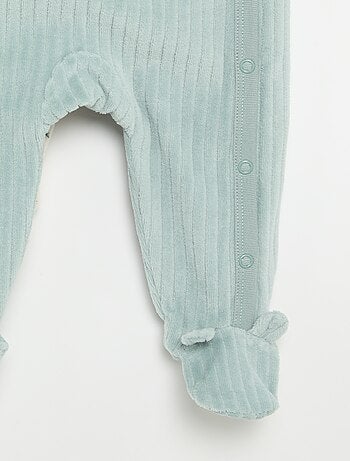 Lot de 2 pyjama en velours avec pieds