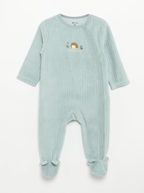 Lot de 2 pyjama en velours avec pieds - Kiabi Lot de 2 pyjama en velours avec pieds - Kiabi