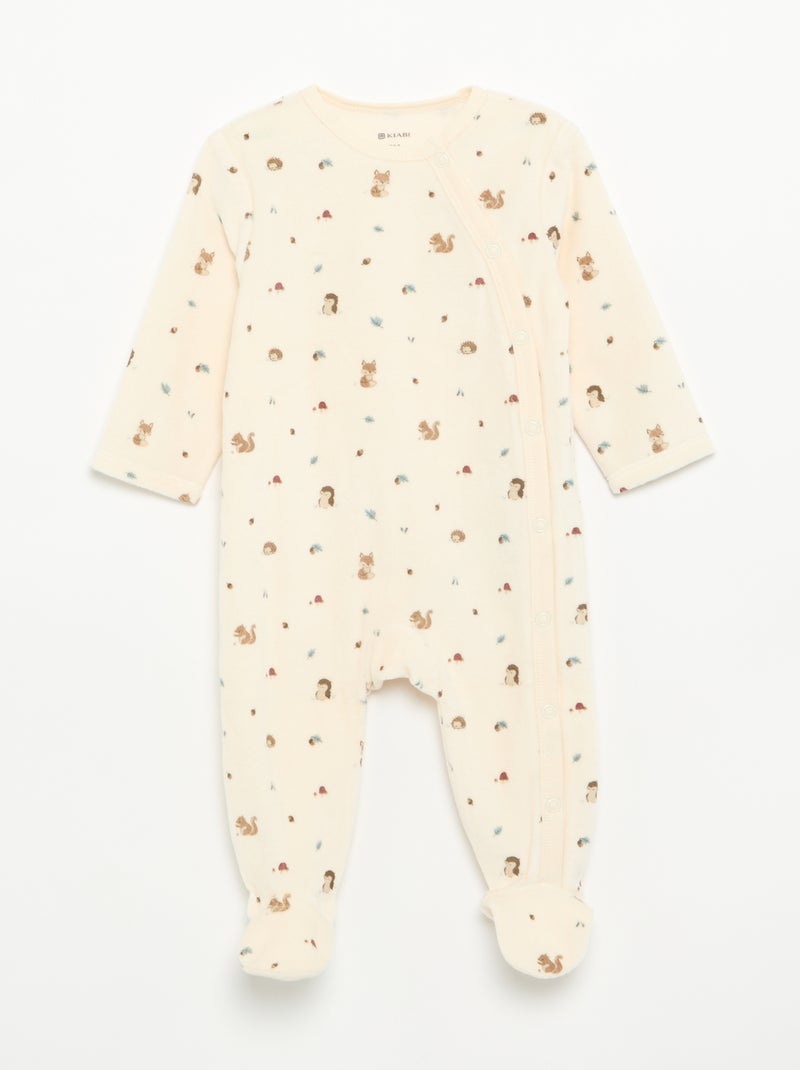 Lot de 2 pyjama en velours avec pieds Bleu - Kiabi