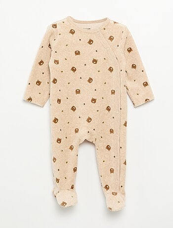 Lot de 2 pyjama en velours avec pieds