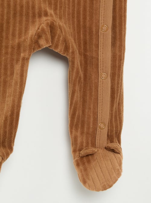 Lot de 2 pyjama en velours avec pieds - Kiabi