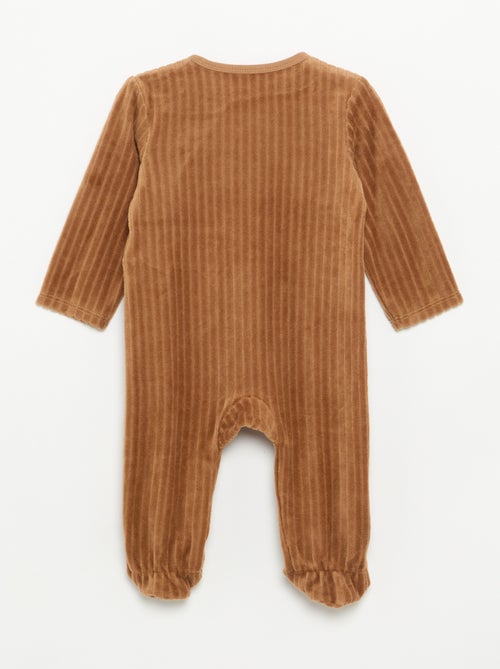 Lot de 2 pyjama en velours avec pieds - Kiabi