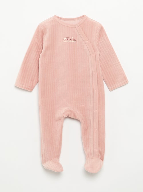 Lot de 2 pyjama en velours avec pieds - Kiabi