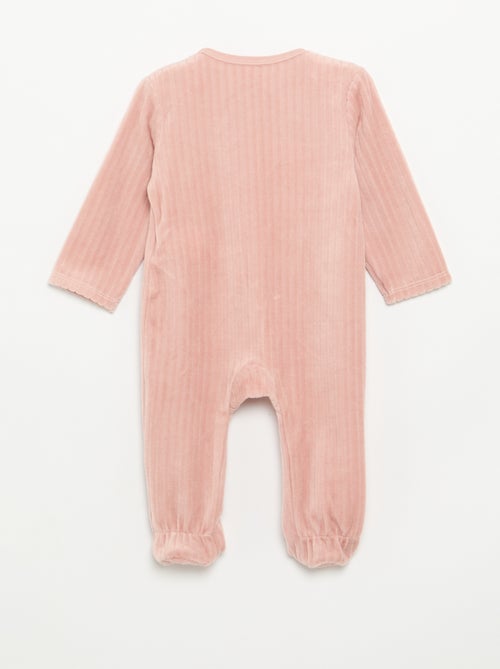 Lot de 2 pyjama en velours avec pieds - Kiabi