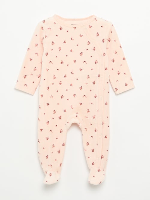 Lot de 2 pyjama en velours avec pieds - Kiabi