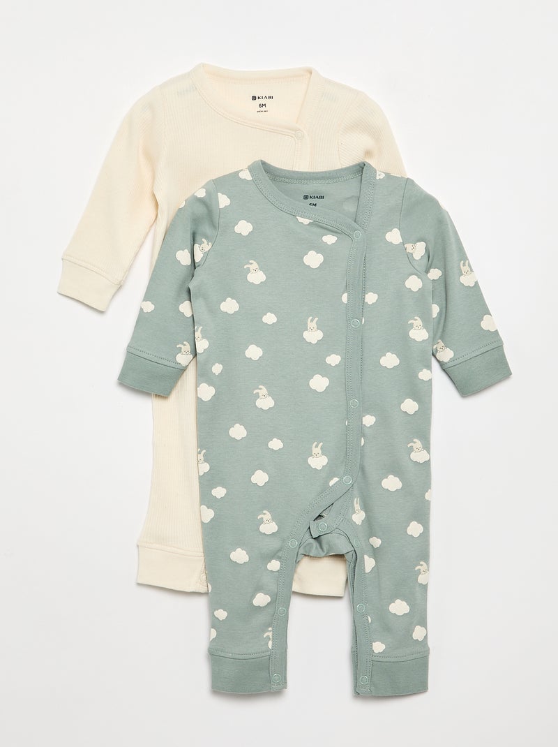 Lot de 2 pyjamas - collection facile à enfiler Vert - Kiabi