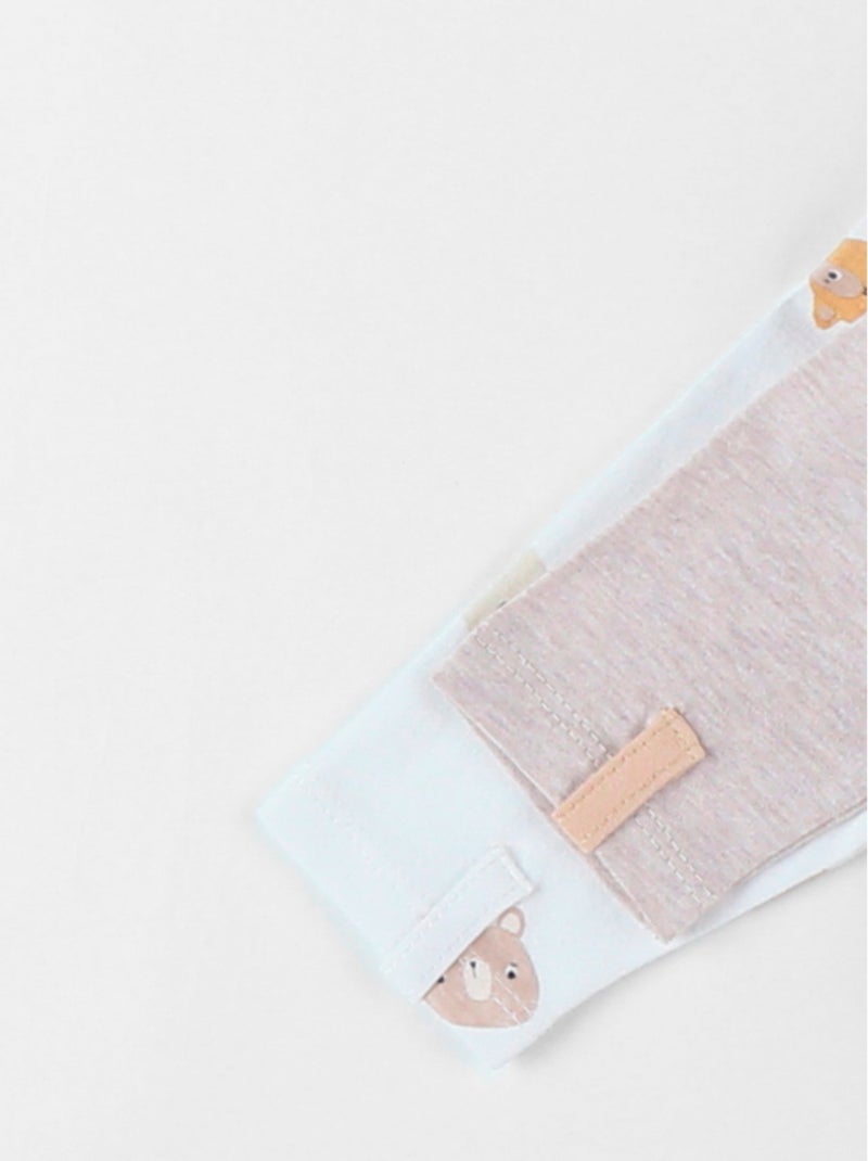 Lot de 2 pyjamas 1 pièce en jersey, écru/taupe chiné Noukie's Ecru - Kiabi