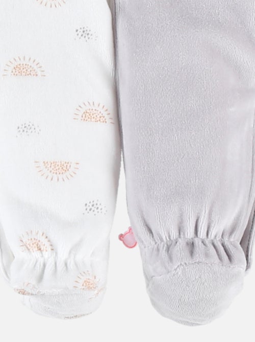 Lot de 2 pyjamas 1-pièce en velours, clair/écru Noukie's - Kiabi