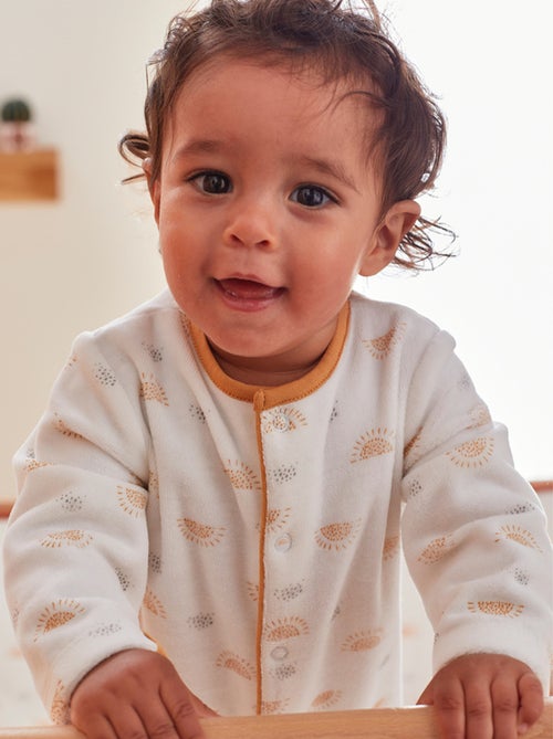 Lot de 2 pyjamas 1-pièce en velours, clair/écru Noukie's - Kiabi