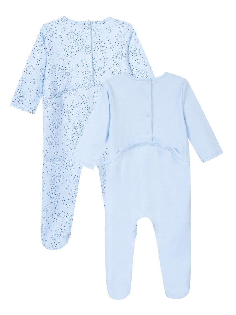 Lot De 2 Pyjamas 1 Pièce Motif Panda 'miniman' Bleu gris - Kiabi