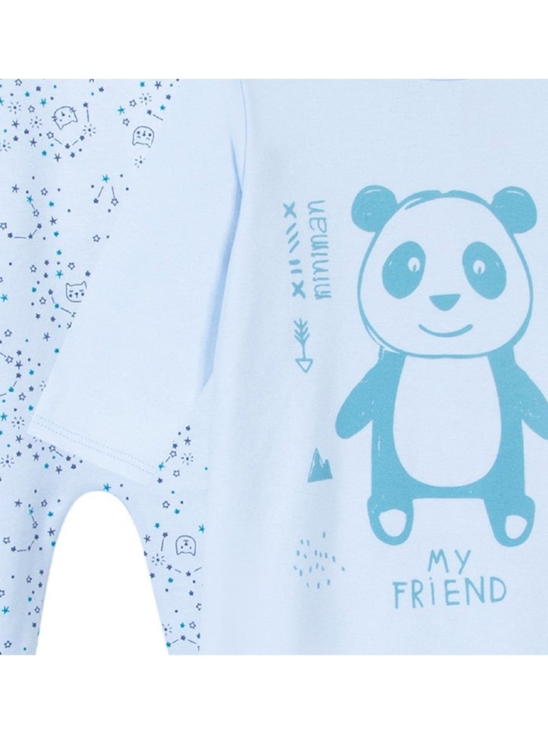 Lot De 2 Pyjamas 1 Pièce Motif Panda 'miniman' Bleu gris - Kiabi