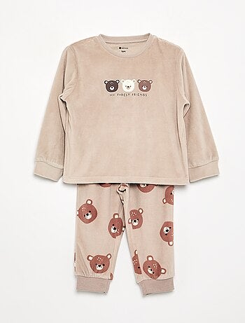 Lot de 2 pyjamas 2 pièces en polaire imprimé