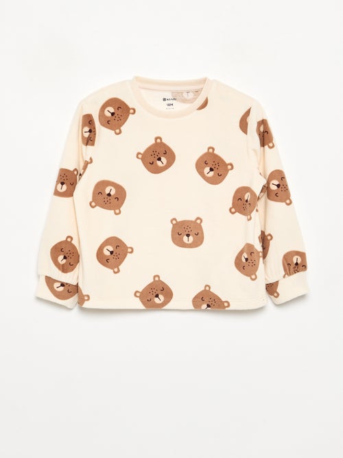 Lot de 2 pyjamas 2 pièces en polaire imprimé - Kiabi