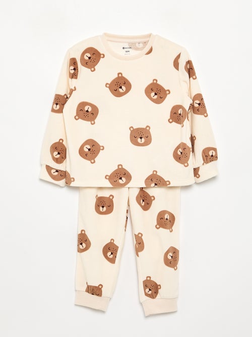 Lot de 2 pyjamas 2 pièces en polaire imprimé - Kiabi