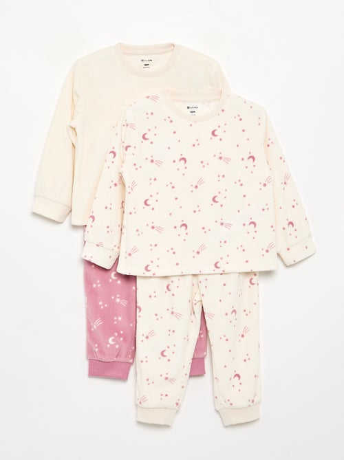 Lot de 2 pyjamas 2 pièces en polaire imprimé - Kiabi