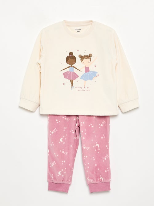 Lot de 2 pyjamas 2 pièces en polaire imprimé - Kiabi